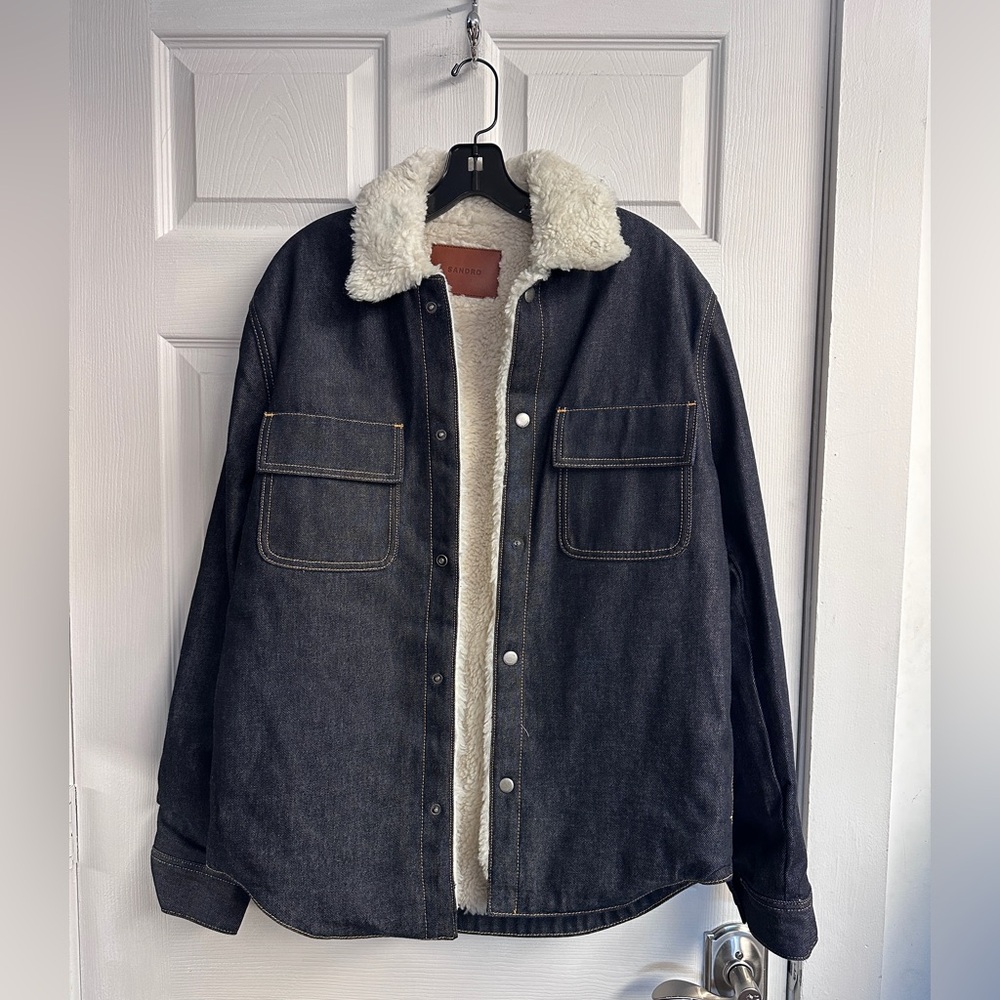 Denim Vintage Shearling Overshirt - Picture 4 of 9
